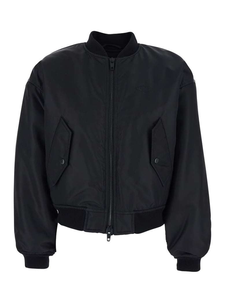 bomber jacket high collar black by Selfnex