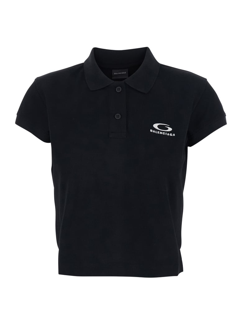 polo shirt black cotton by Selfnex