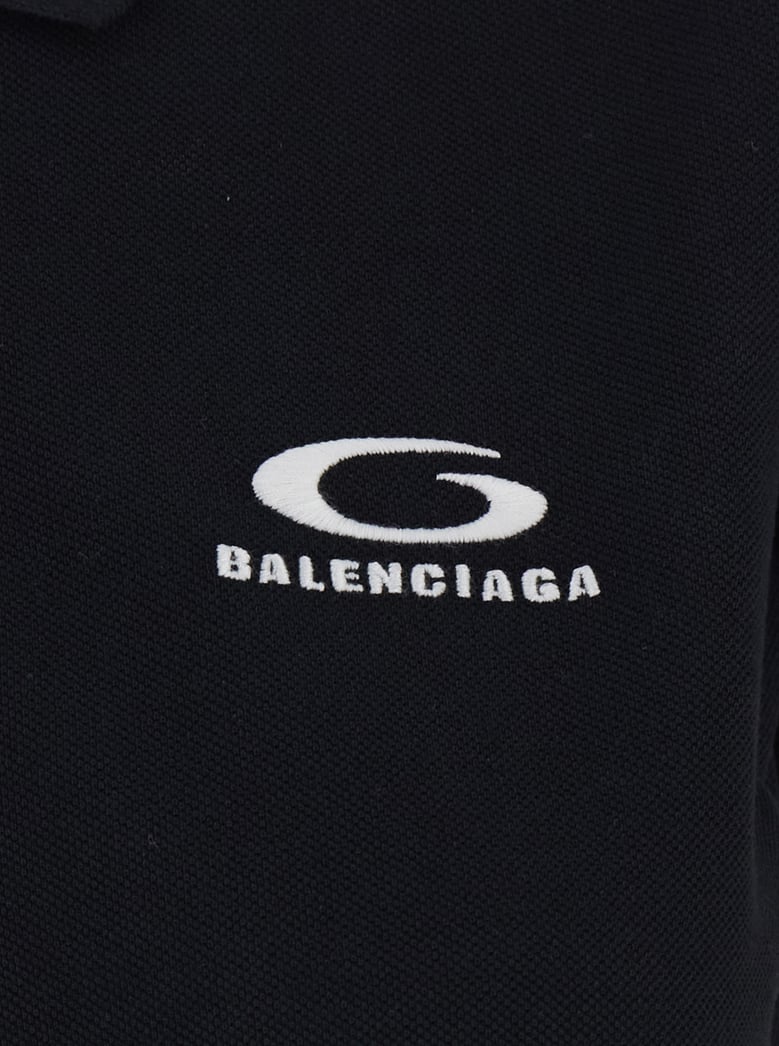 polo shirt black cotton by Selfnex