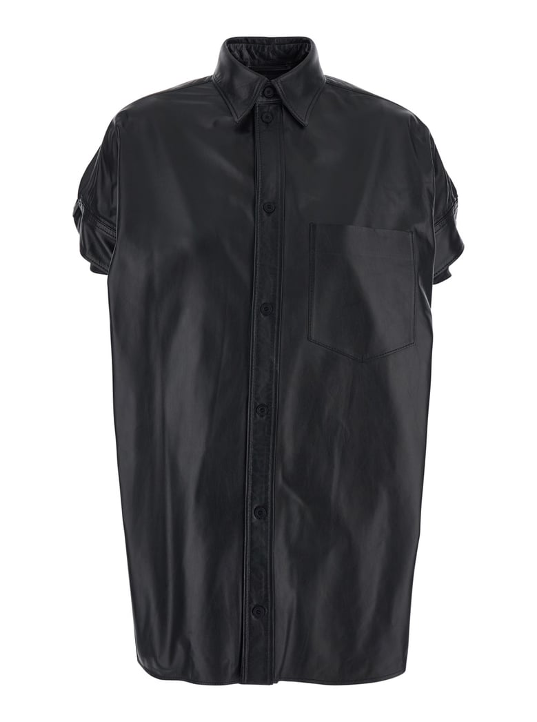 shirt black lamb leather by Selfnex