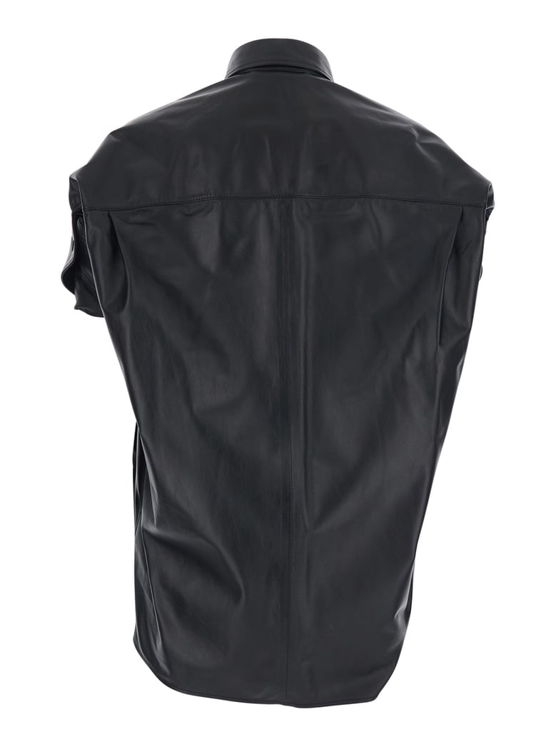 shirt black lamb leather by Selfnex
