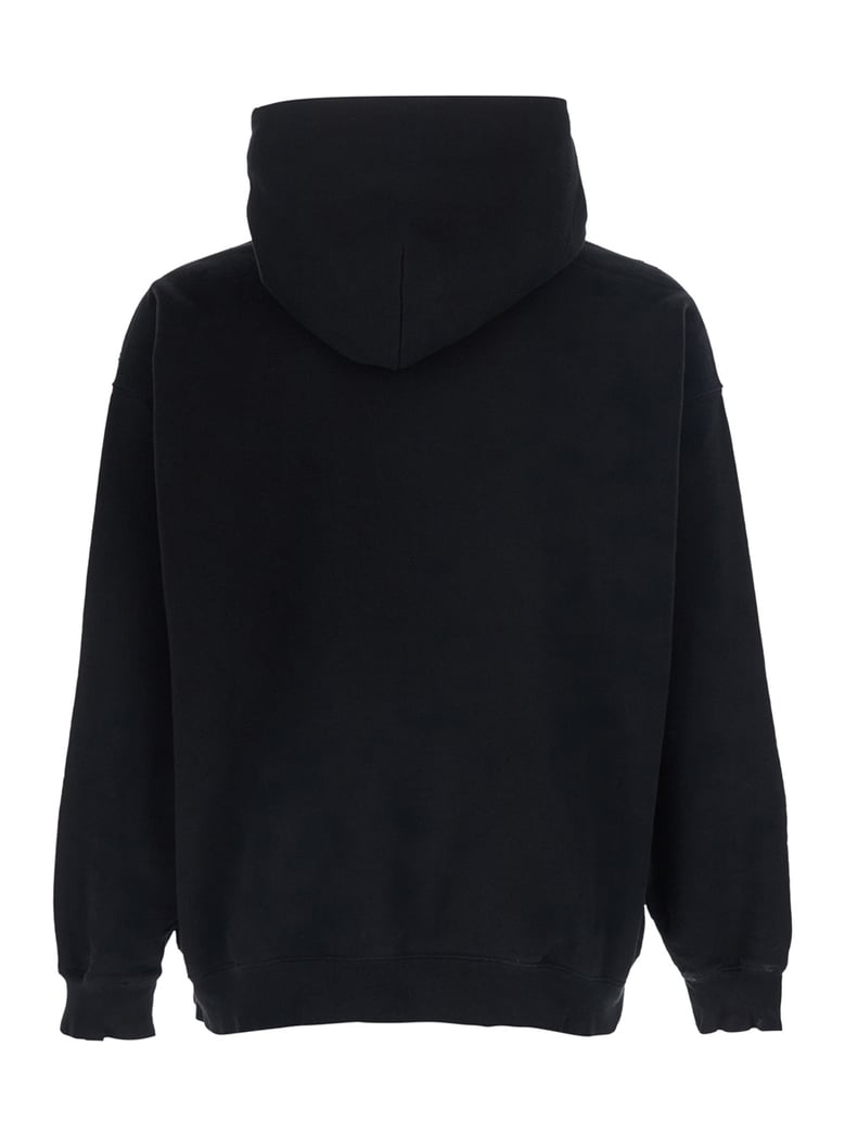 hoodie with maxi logo black cotton by Selfnex