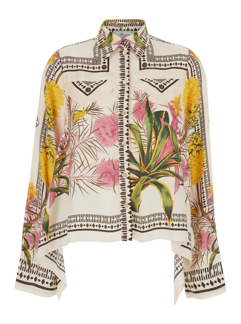 shirt pointed collar multicolour viscose by Selfnex