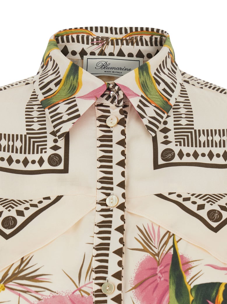 shirt pointed collar multicolour viscose by Selfnex