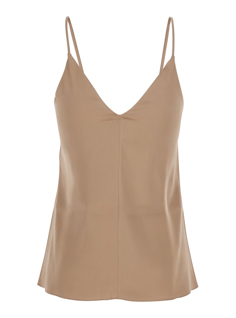 top beige silk-blend by Selfnex
