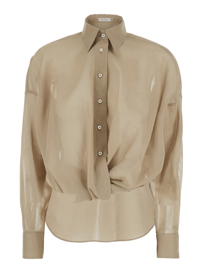 shirt in beige cotton by Selfnex