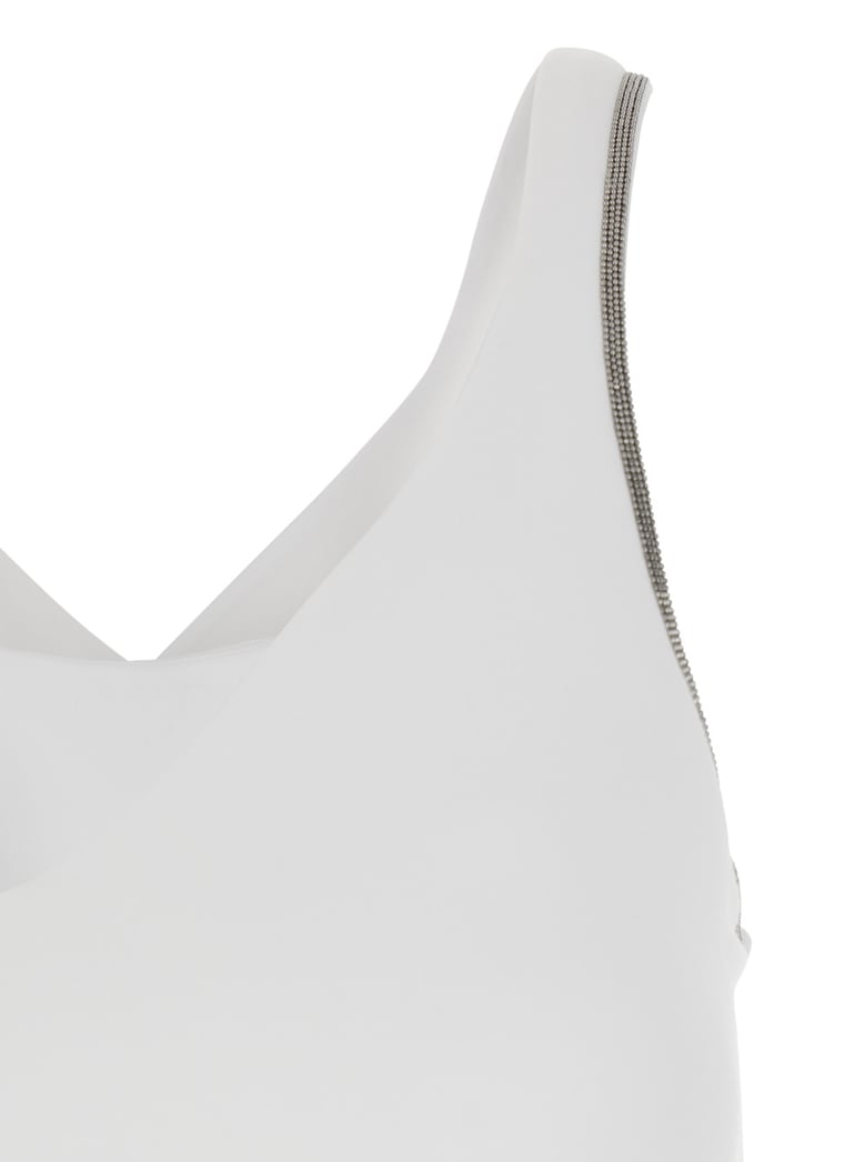 top v-neck white cotton by Selfnex