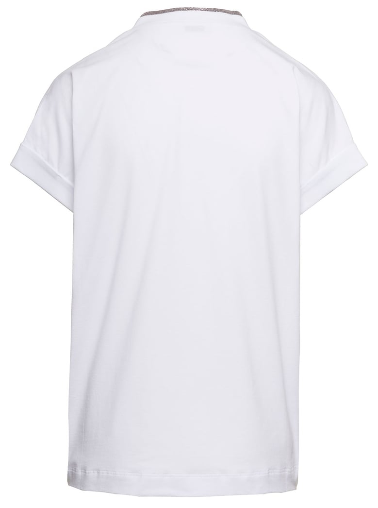 t-shirt v-neck monile white by Selfnex