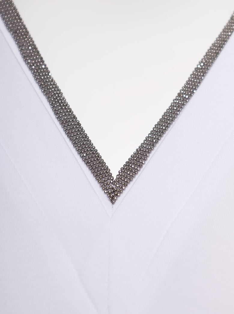 t-shirt v-neck monile white by Selfnex