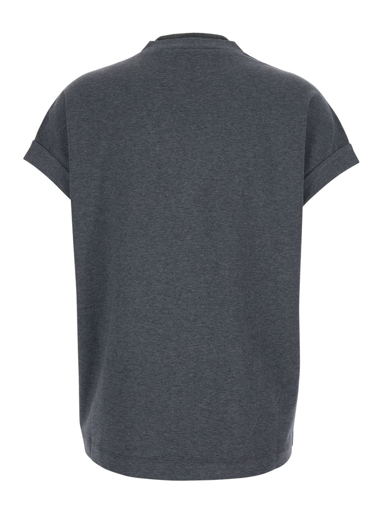 v-neck t-shirt grey cotton by Selfnex