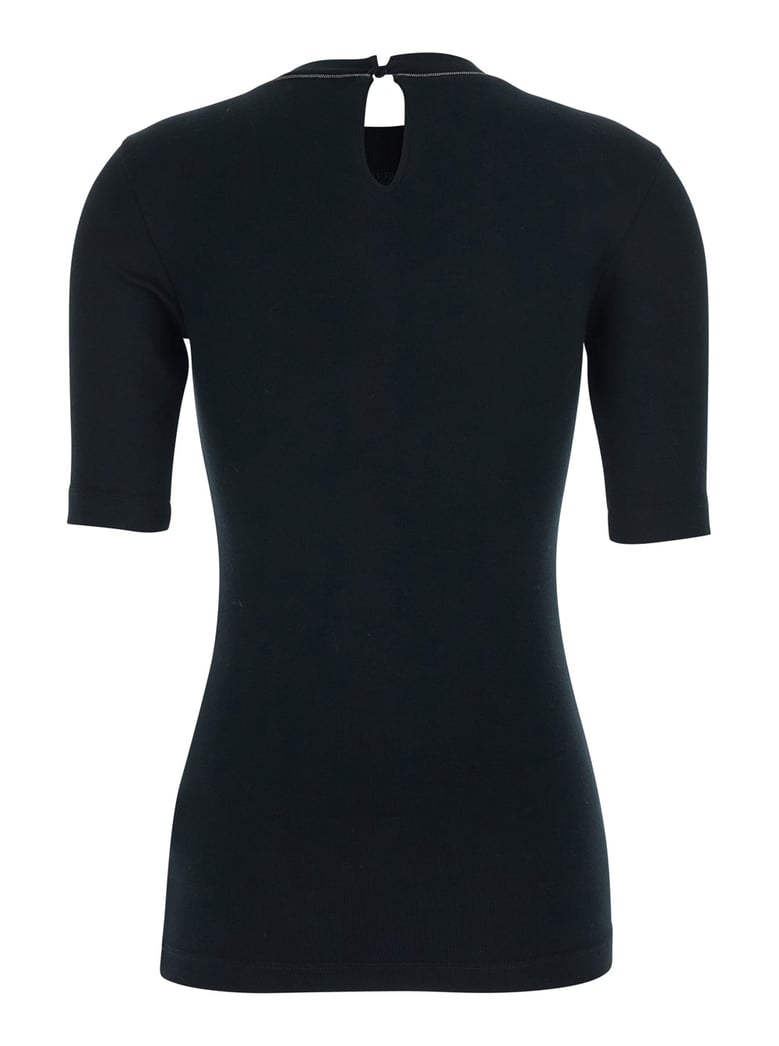 t-shirt round neck black cotton by Selfnex