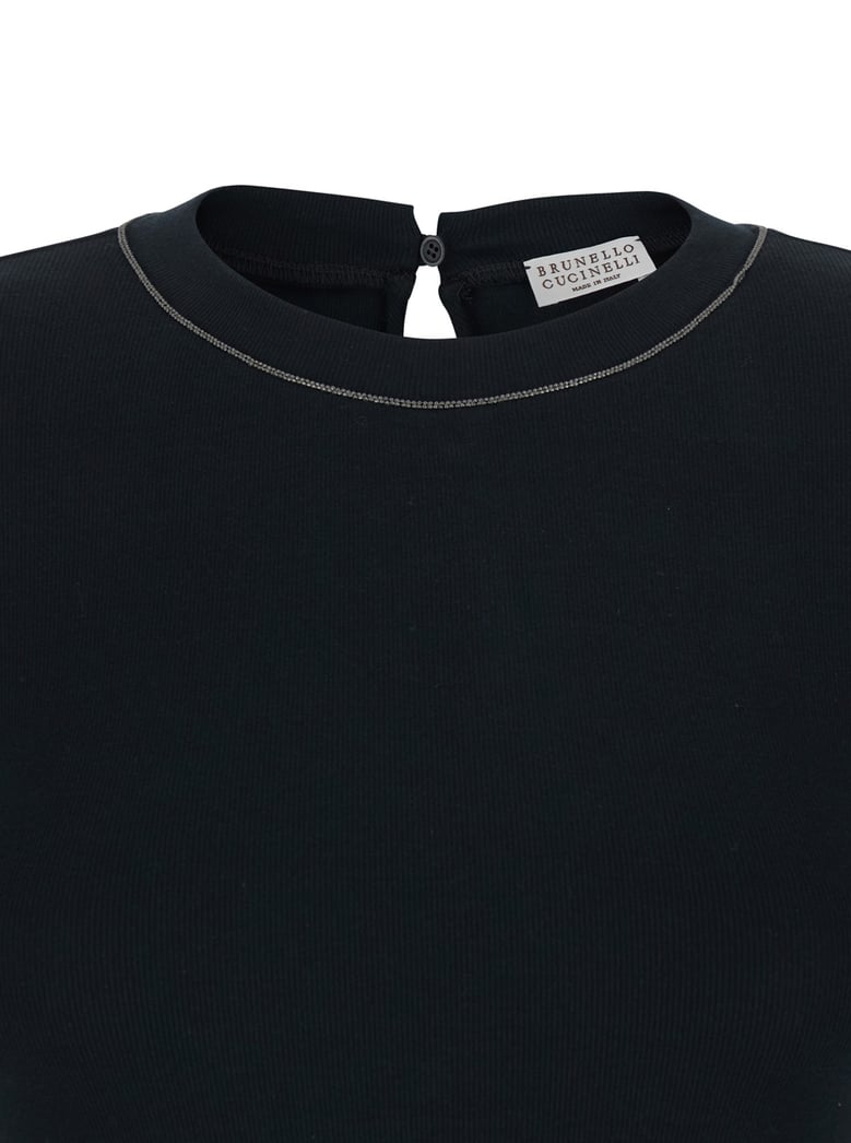 t-shirt round neck black cotton by Selfnex