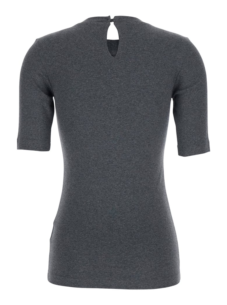 t-shirt round neck grey cotton by Selfnex