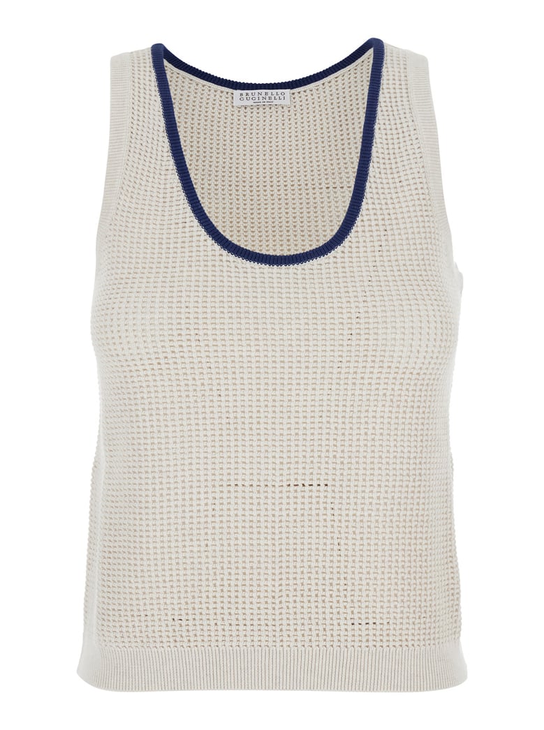 sleeveless cotton top beige by Selfnex