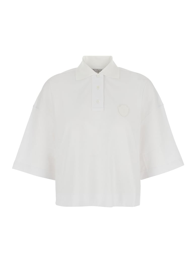 polo shirt white cotton by Selfnex