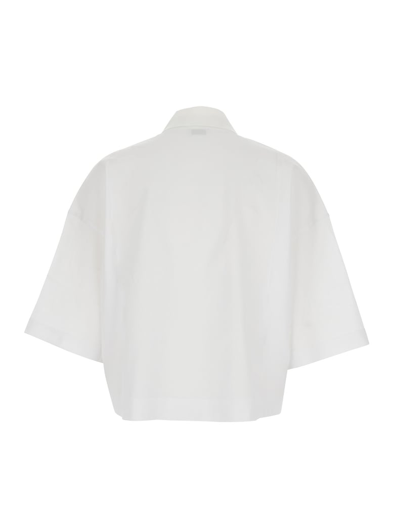 polo shirt white cotton by Selfnex