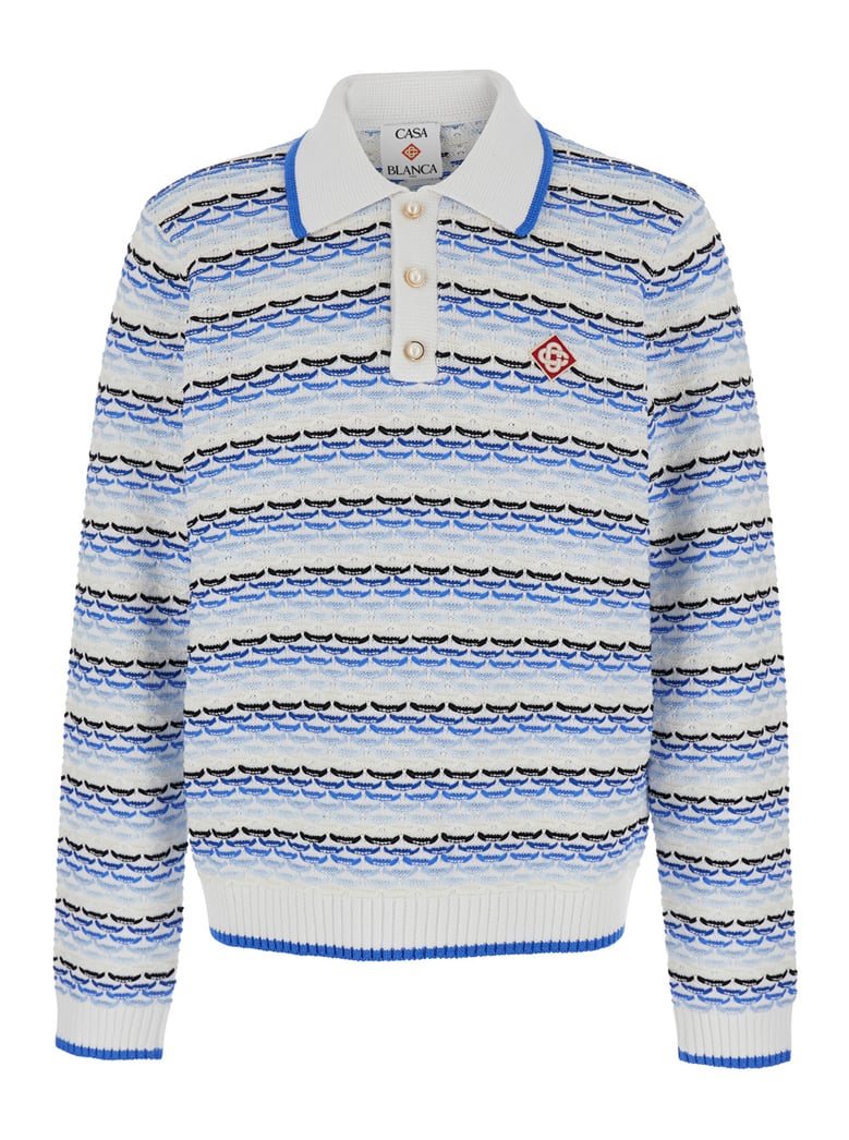 polo shirt light blue cotton by Selfnex