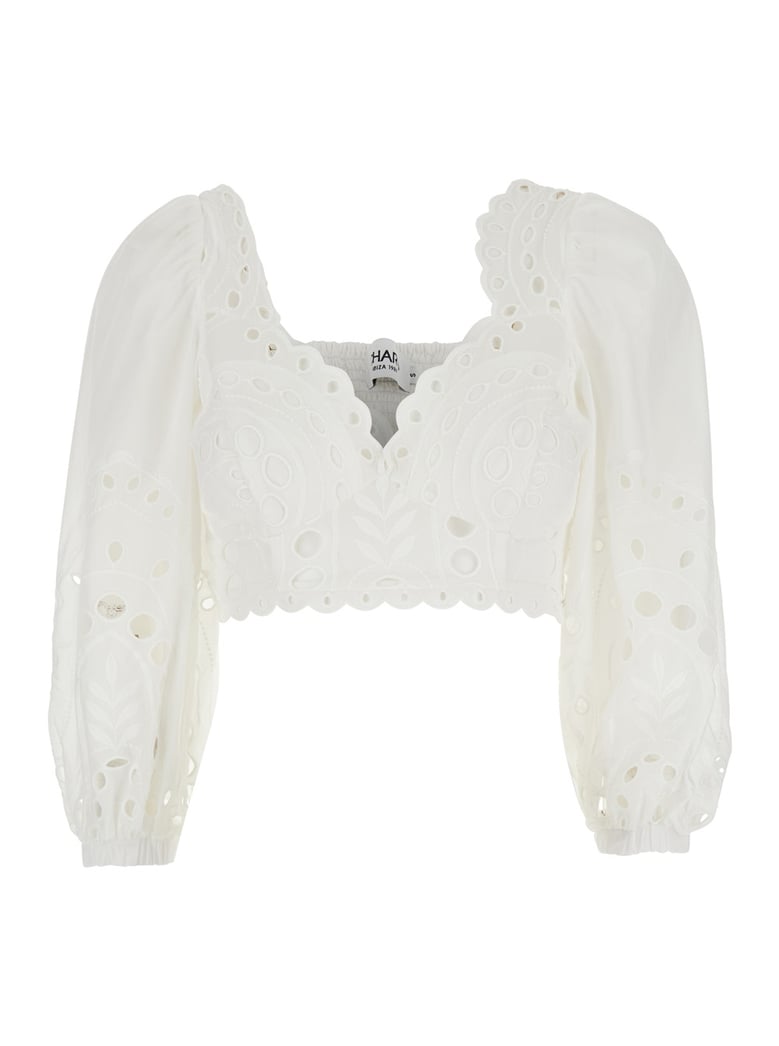 top luna white cotton blend by Selfnex
