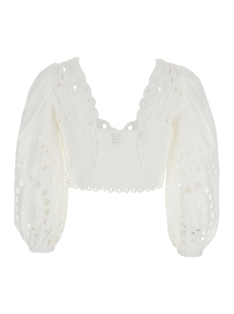 top luna white cotton blend by Selfnex