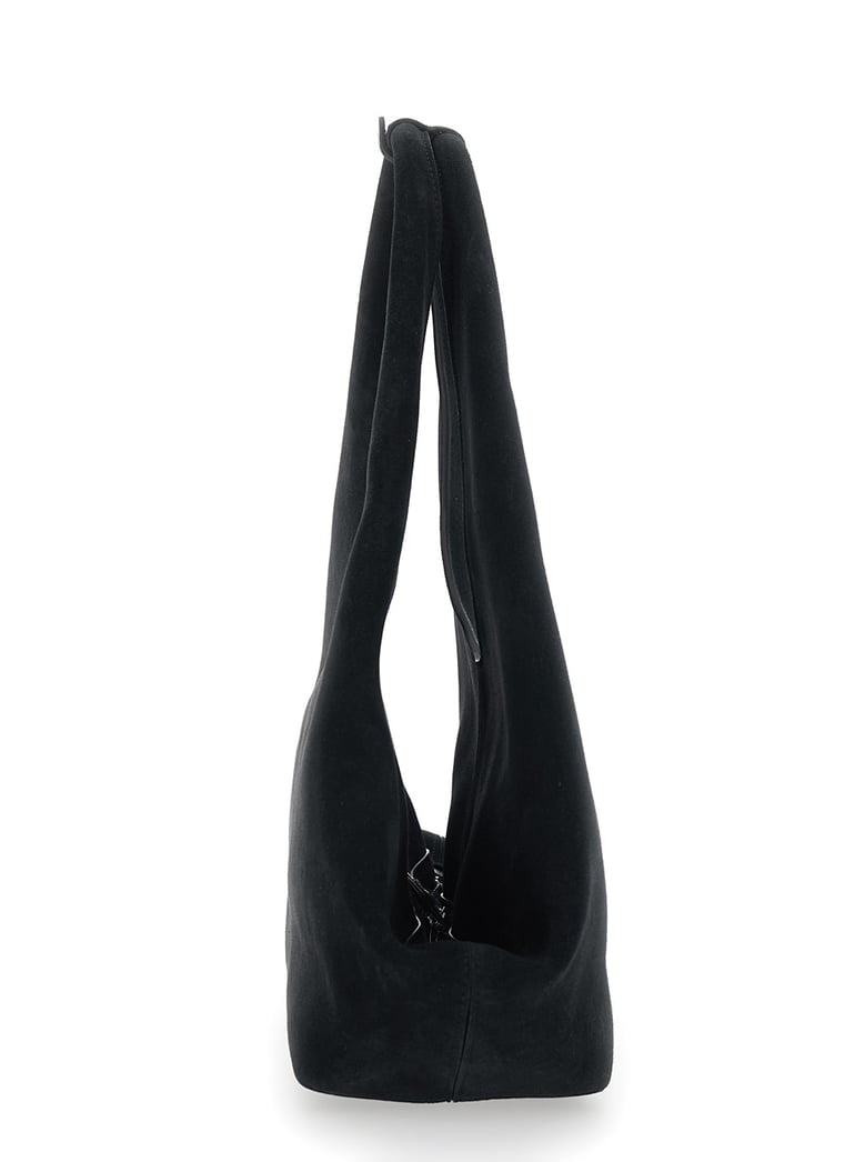 shoulder bag black suede by Selfnex