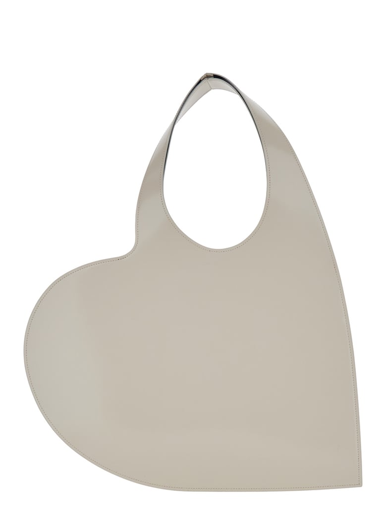 shoulder bag heart beige leather by Selfnex