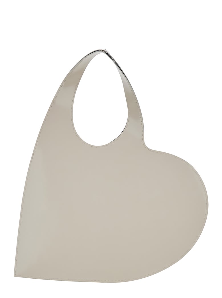 shoulder bag heart beige leather by Selfnex