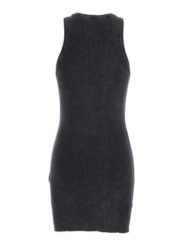 dress black ribbed cotton by Selfnex