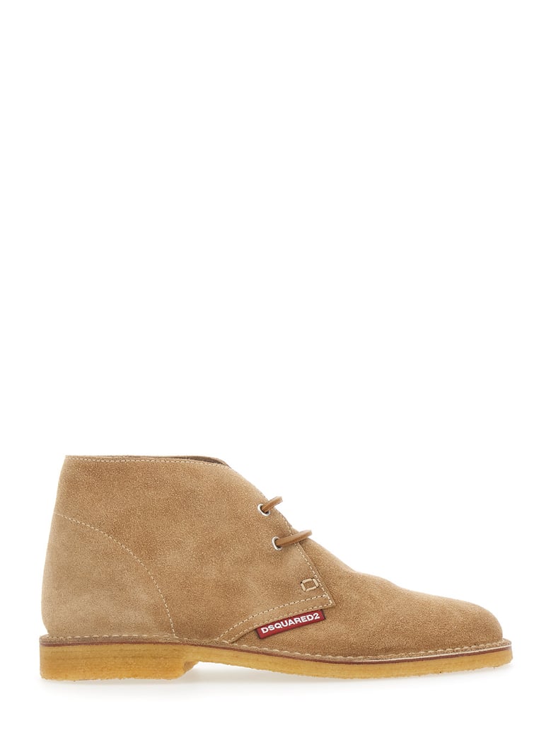 lace-up shoes suede beige by Selfnex