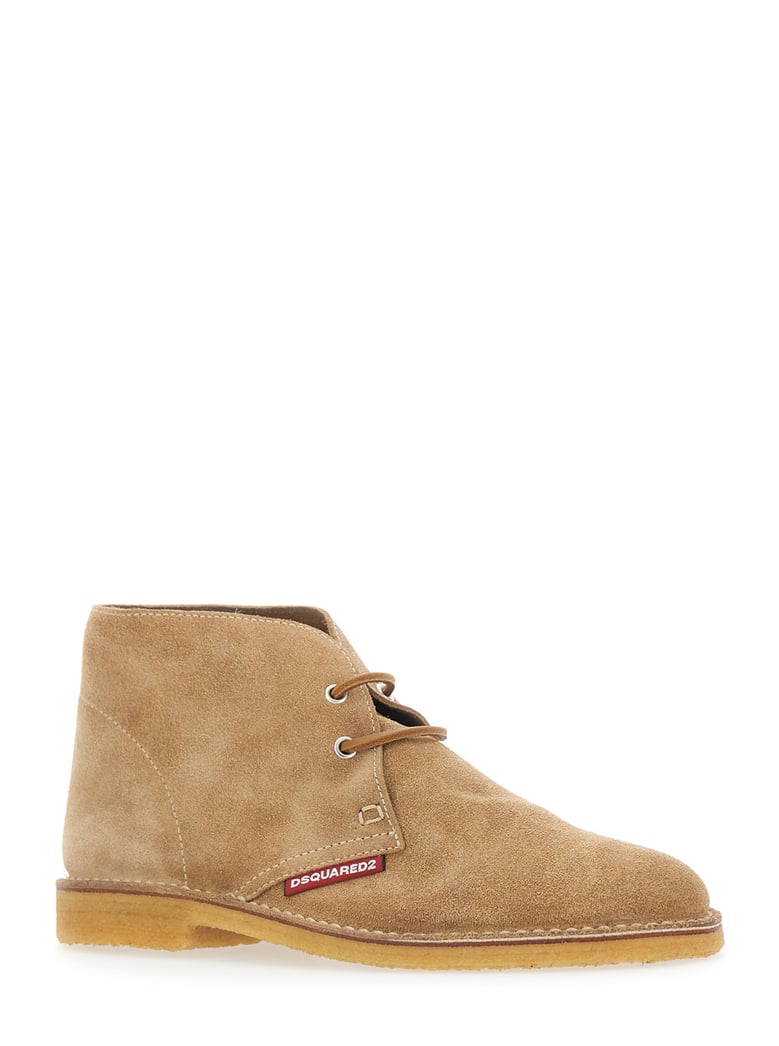 lace-up shoes suede beige by Selfnex