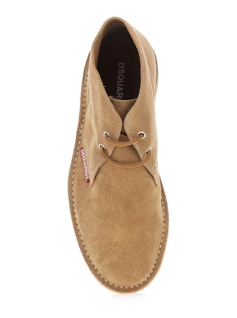 lace-up shoes suede beige by Selfnex