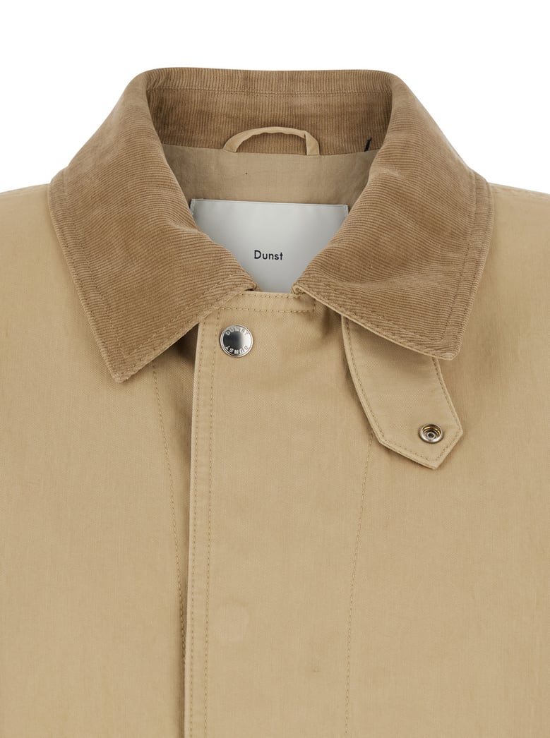 jacket ribbed collar beige cotton by Selfnex