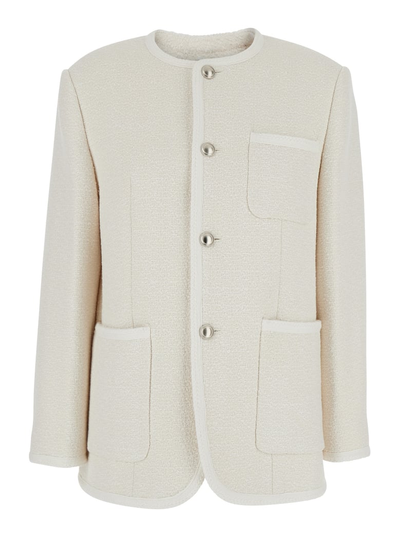 cotton-blend jacket white by Selfnex