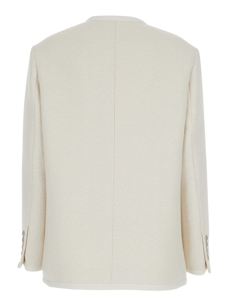 cotton-blend jacket white by Selfnex