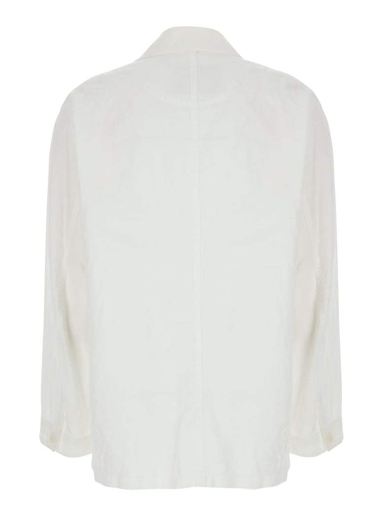 jacket with wide collar, white by Selfnex