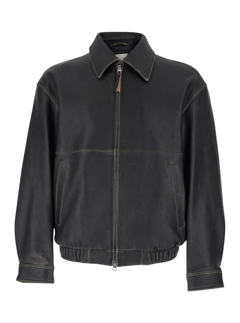leather jacket udju6a105g3 black by Selfnex