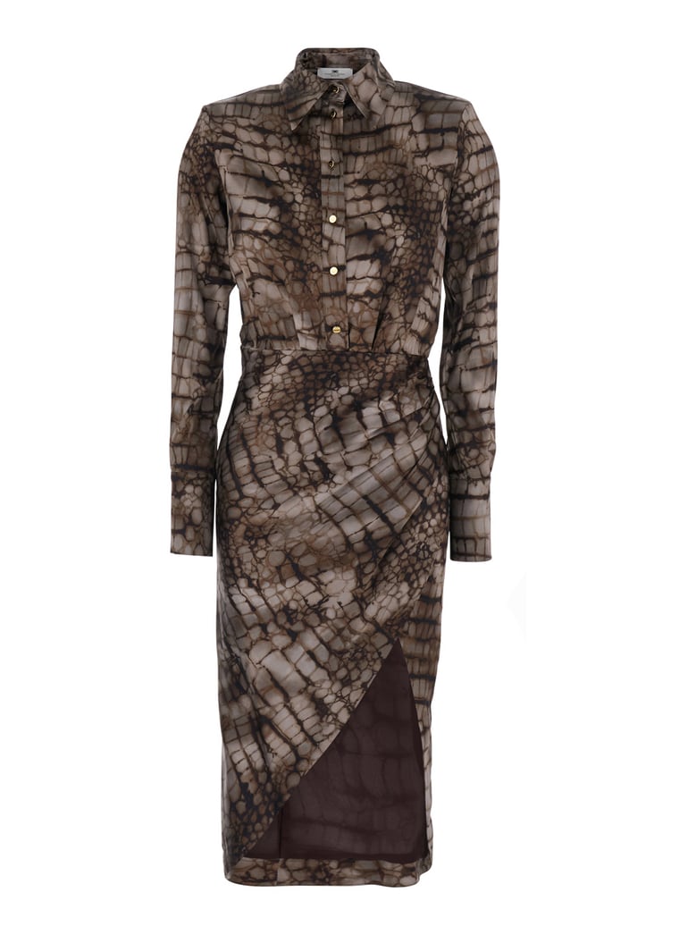 long dress brown stretch viscose by Selfnex