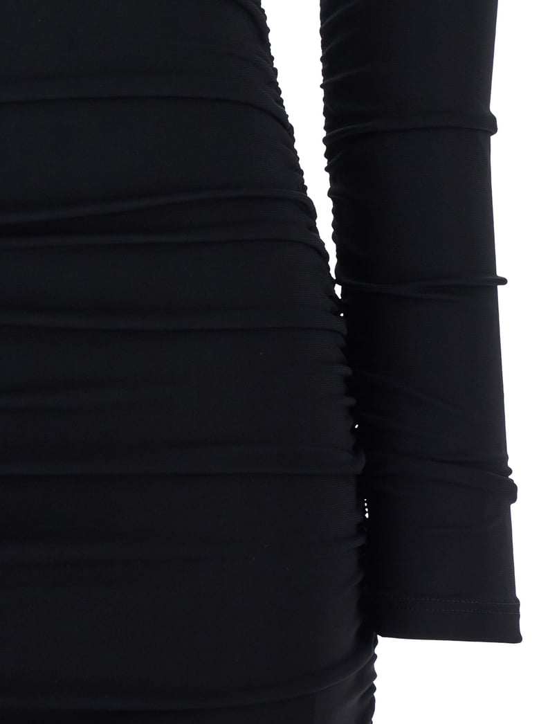 off-shoulder dress with ruffles — black by Selfnex