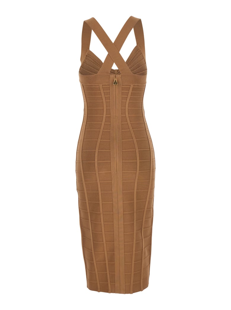 sheath dress beige viscose by Selfnex