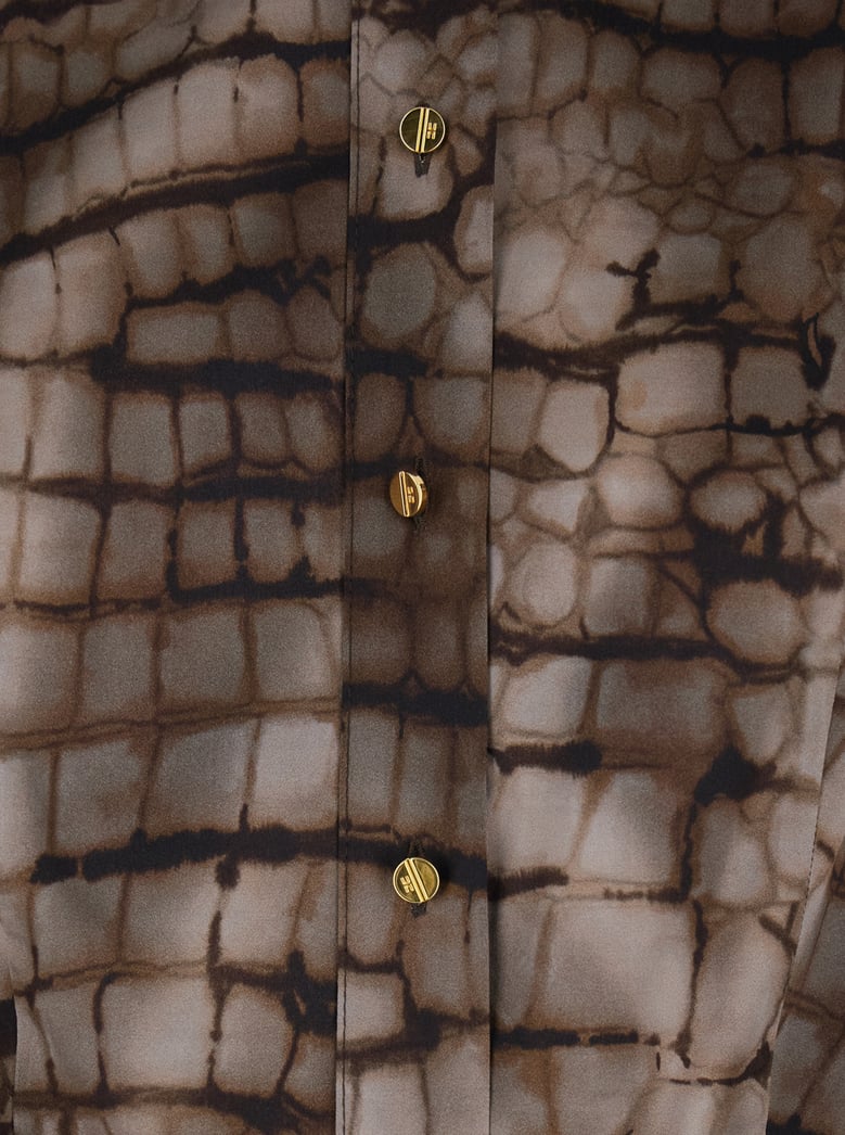classic-collar blouse brown by Selfnex
