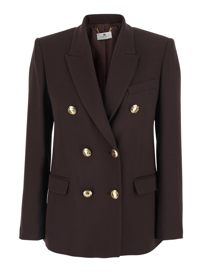 double-breasted jacket brown viscose by Selfnex