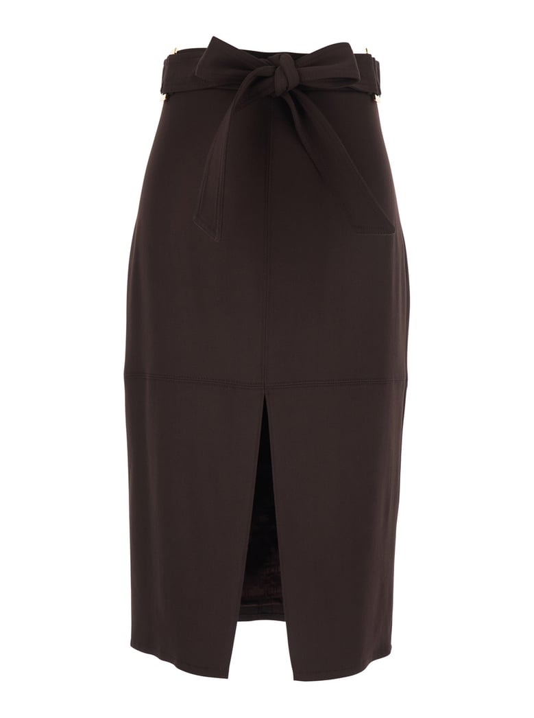 dress with bow belt brown viscose by Selfnex