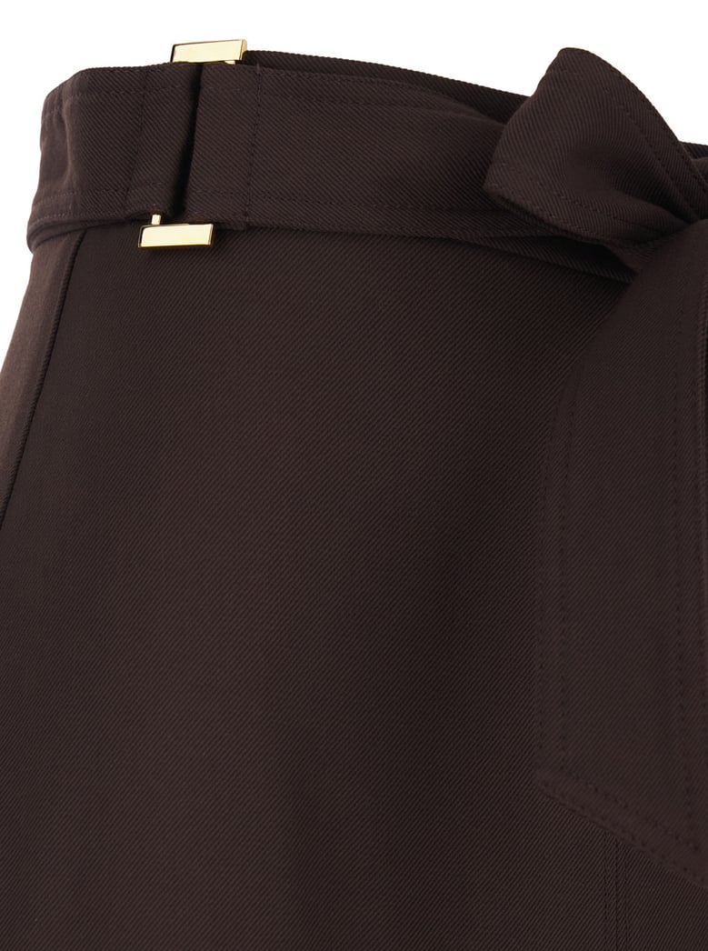 dress with bow belt brown viscose by Selfnex