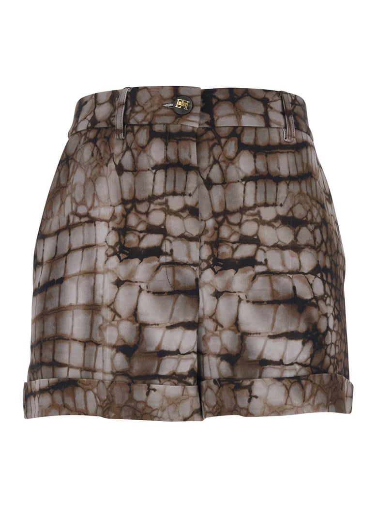 shorts stretch viscose brown by Selfnex