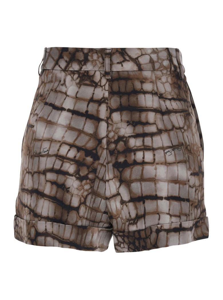 shorts stretch viscose brown by Selfnex