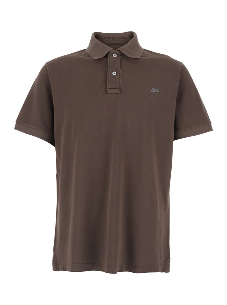 polo shirt classic collar brown by Selfnex