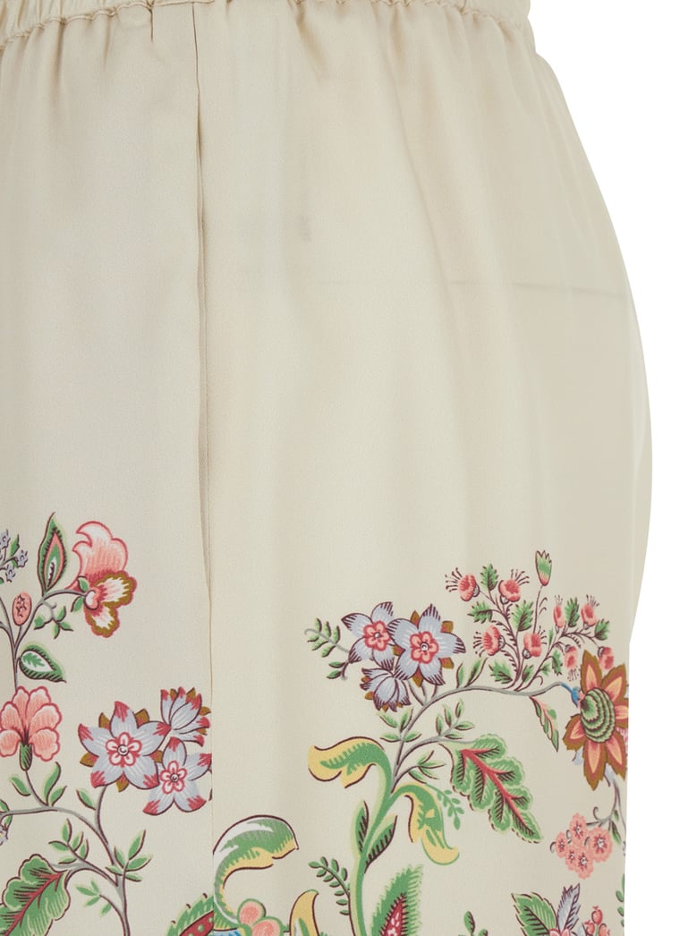 trousers white floral tech fabric by Selfnex
