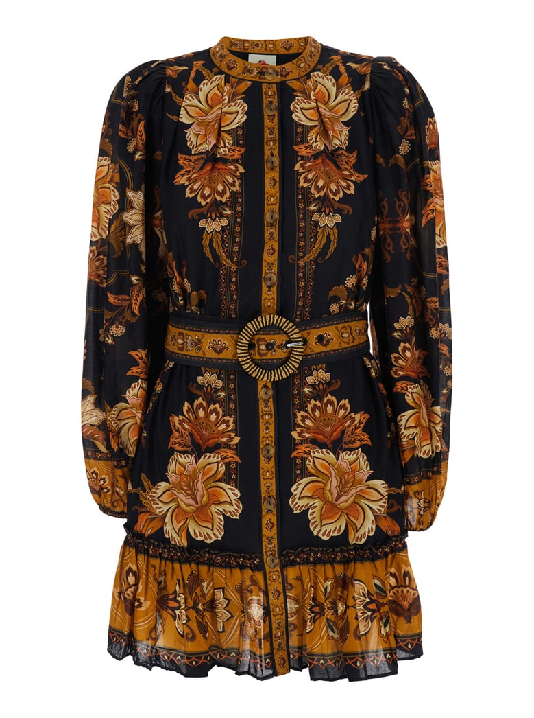 mini dress majestic garden multicolour cotton by Selfnex