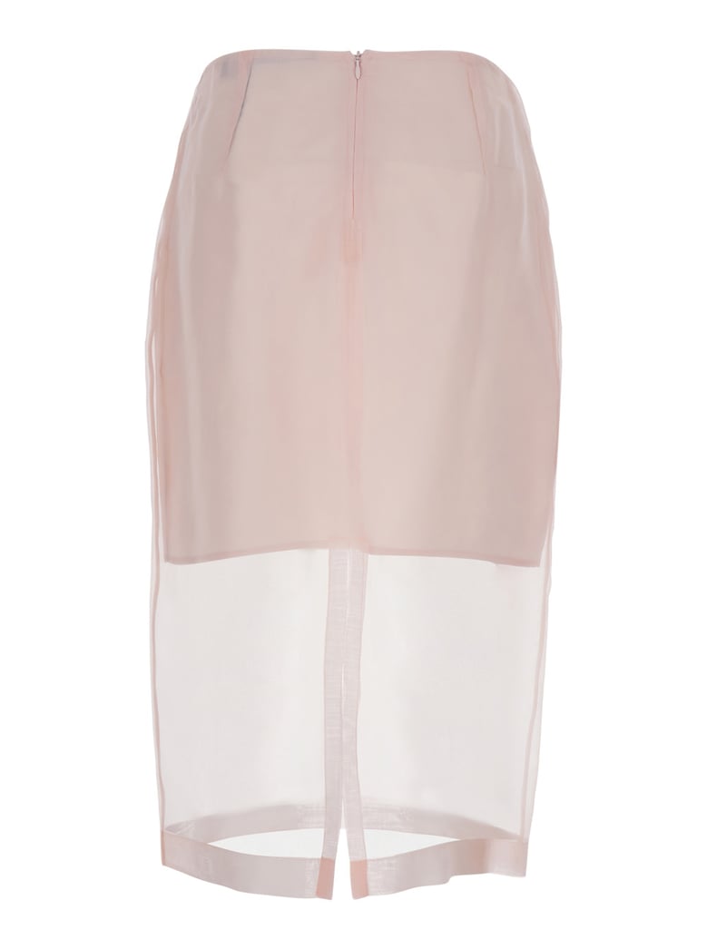 skirt in pink silk by Selfnex
