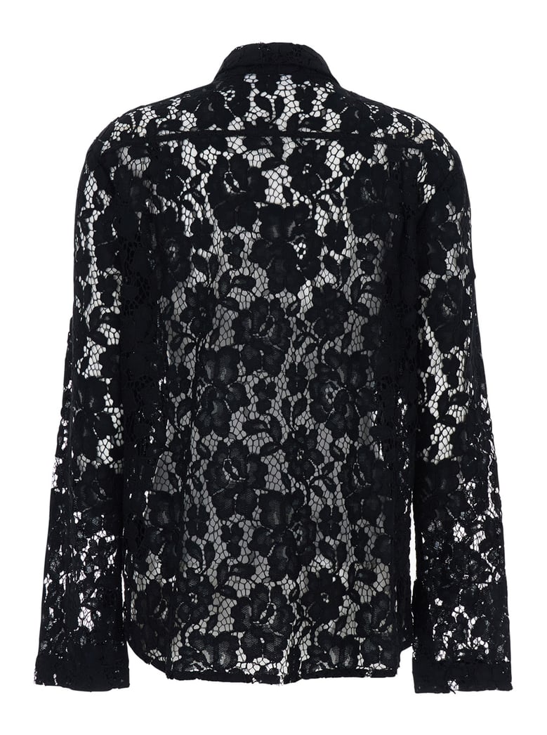 lace-detail blouse black by Selfnex