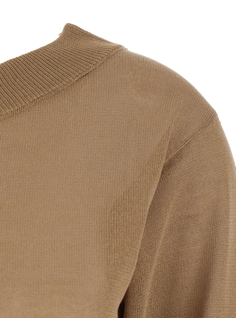 sweater one-shoulder brown wool blend by Selfnex